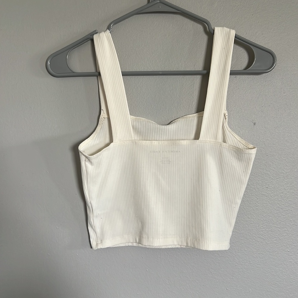 White Ribbed Tank Top - Picture 2 of 3
